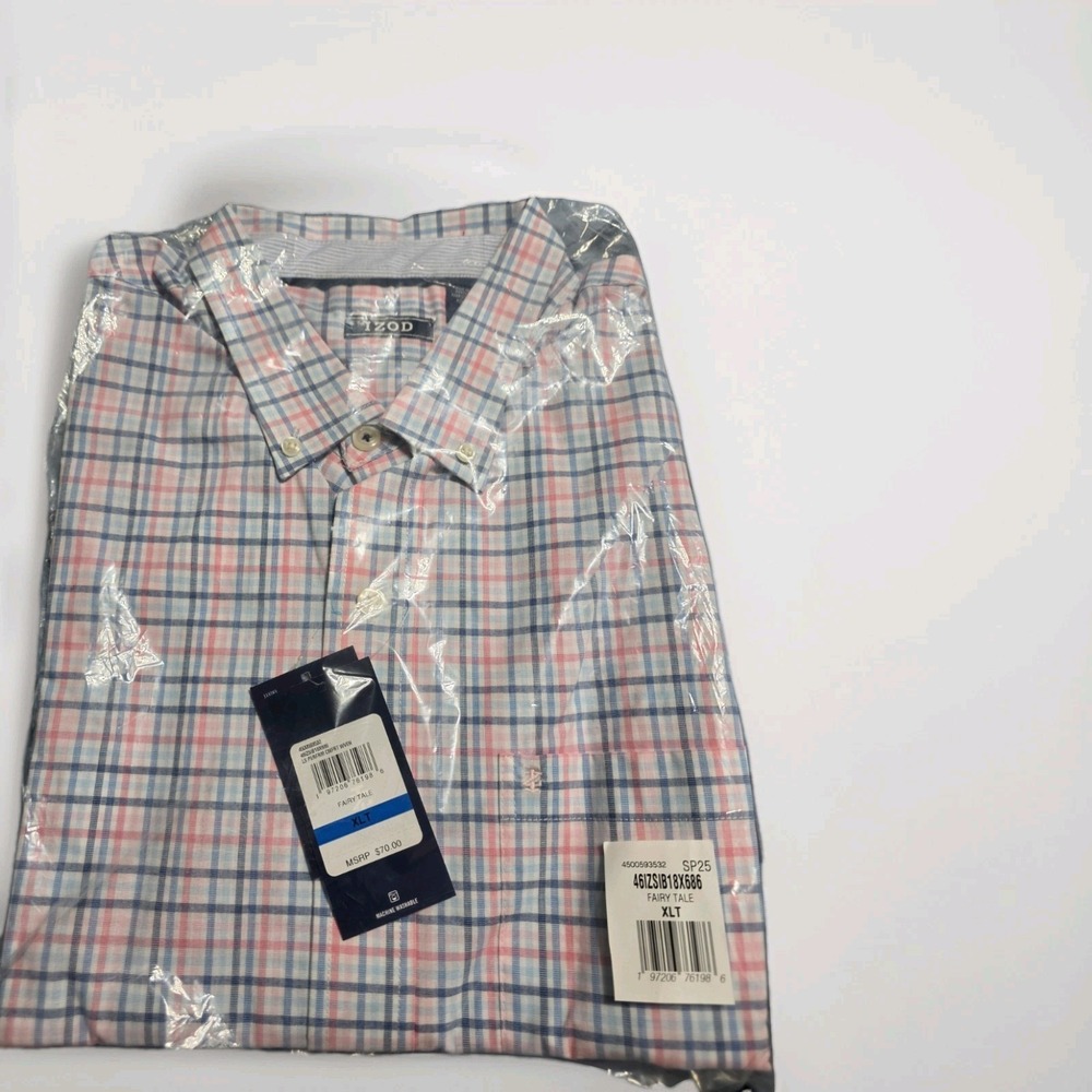 IZOD Men's Shirt Long Sleeve Pocket XLT Button Up Colorful Multicolor Premium